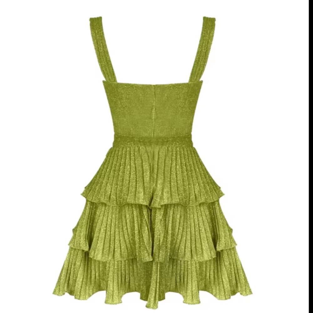 Green Tiered Dress - Picture 2 of 3